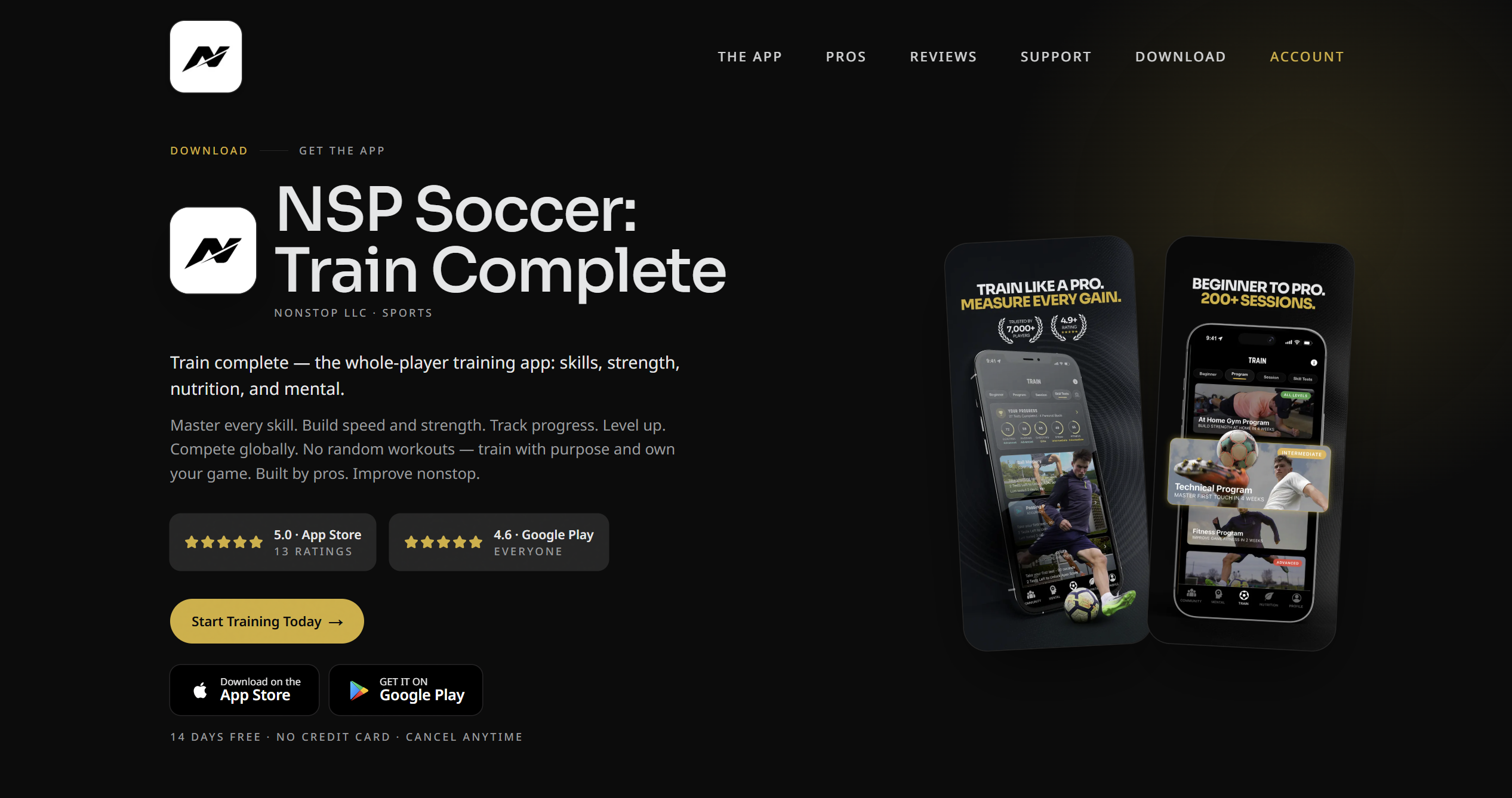 NSP Soccer download section