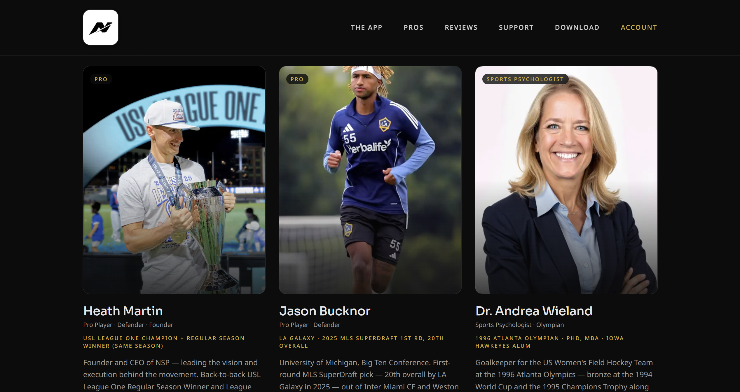 NSP Soccer professional proof section