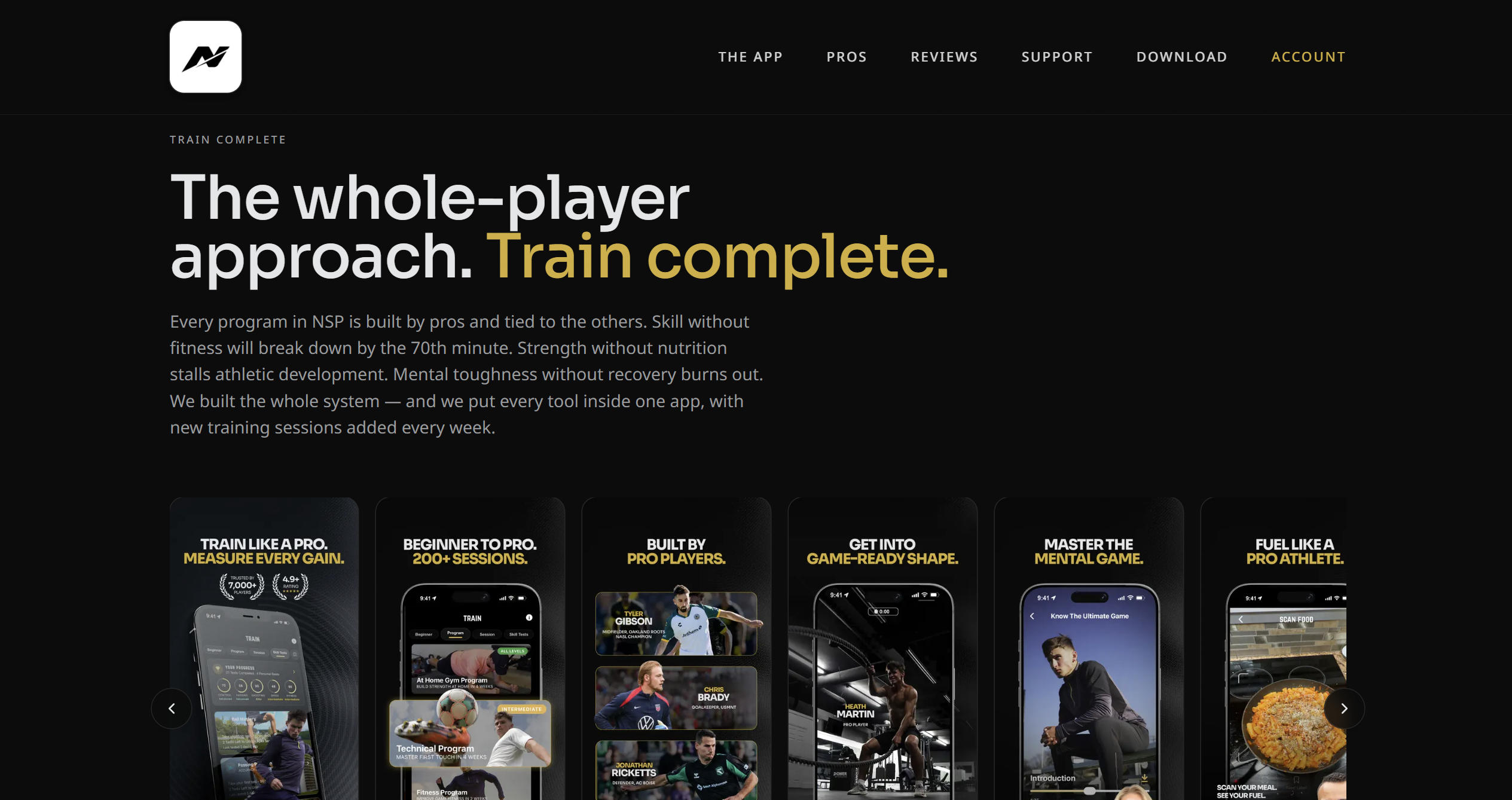 NSP Soccer whole-player training section