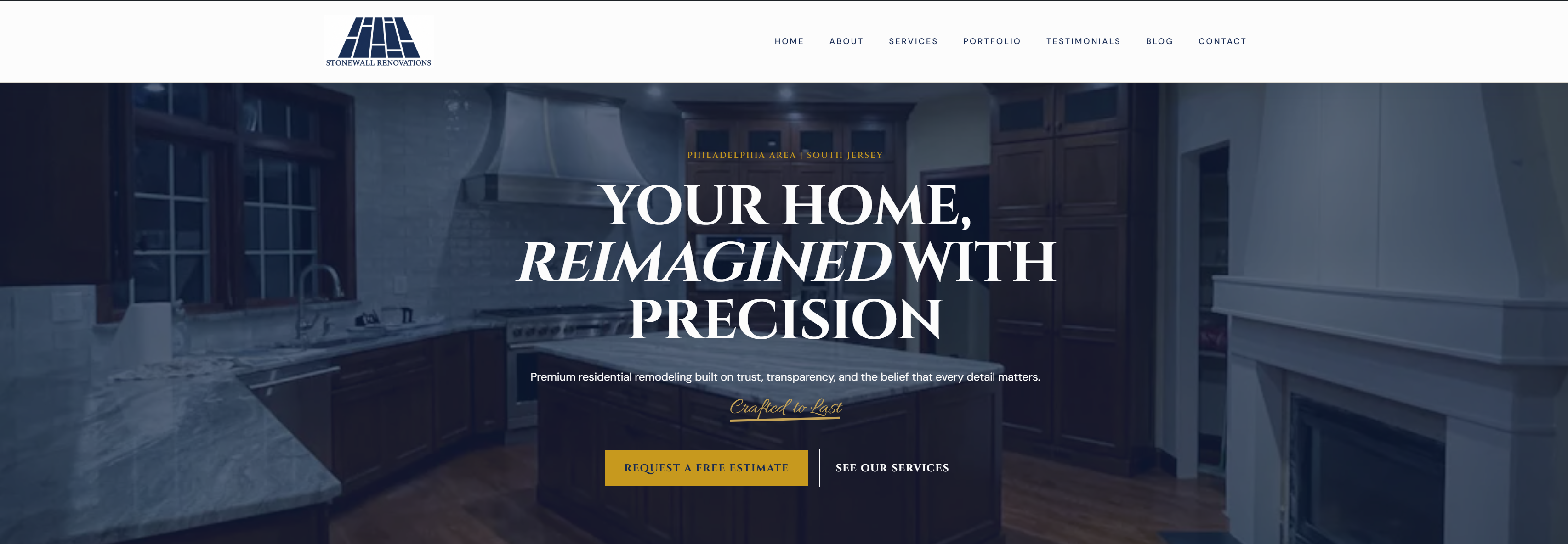 Stonewall Renovations homepage hero